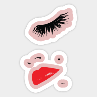 Eye Lashes In Vogue t-shirt Lips Print Shirt Tops Tees Sticker